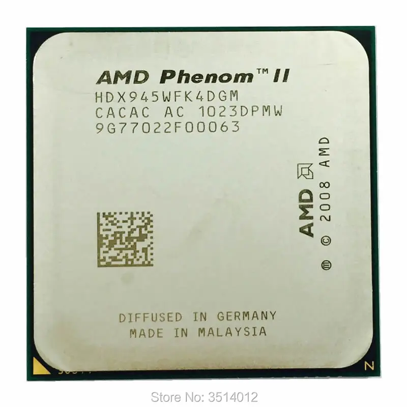 

AMD Phenom II X4 945 95W 3.0GHz Quad-Core CPU Processor HDX945WFK4DGM Socket AM3