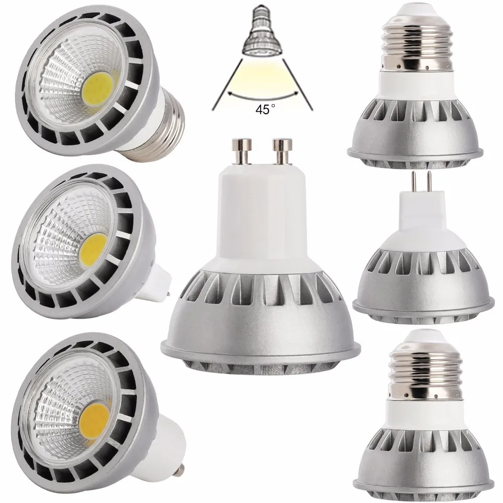 E27 GU10 MR16 светодиодный COB Точечный светильник Dimmable15W лампа ультра яркий свет