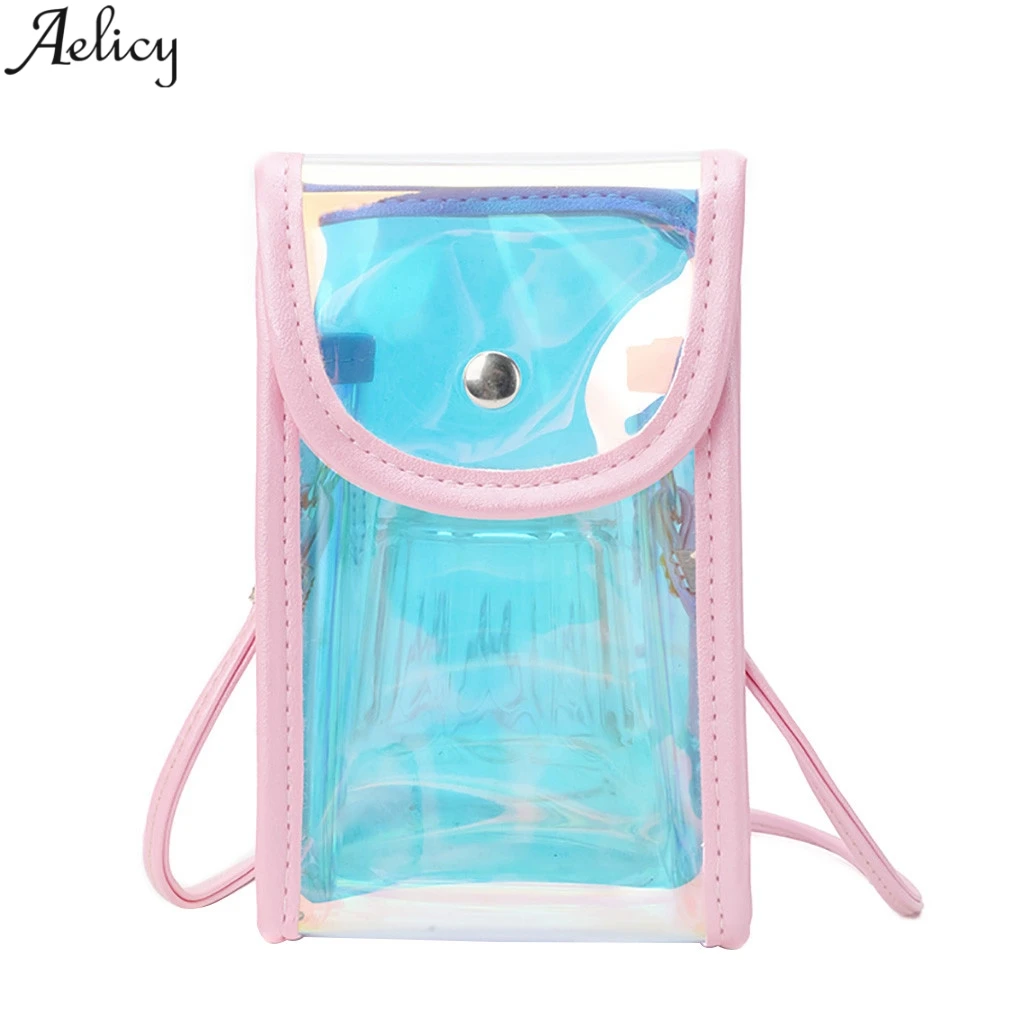 

Aelicy Transparent Messenger Bag Women Lasher Pvc Bag Ladies Casual Fashion Shoulder Bag Chic Stylish Chains Crossbody Bag