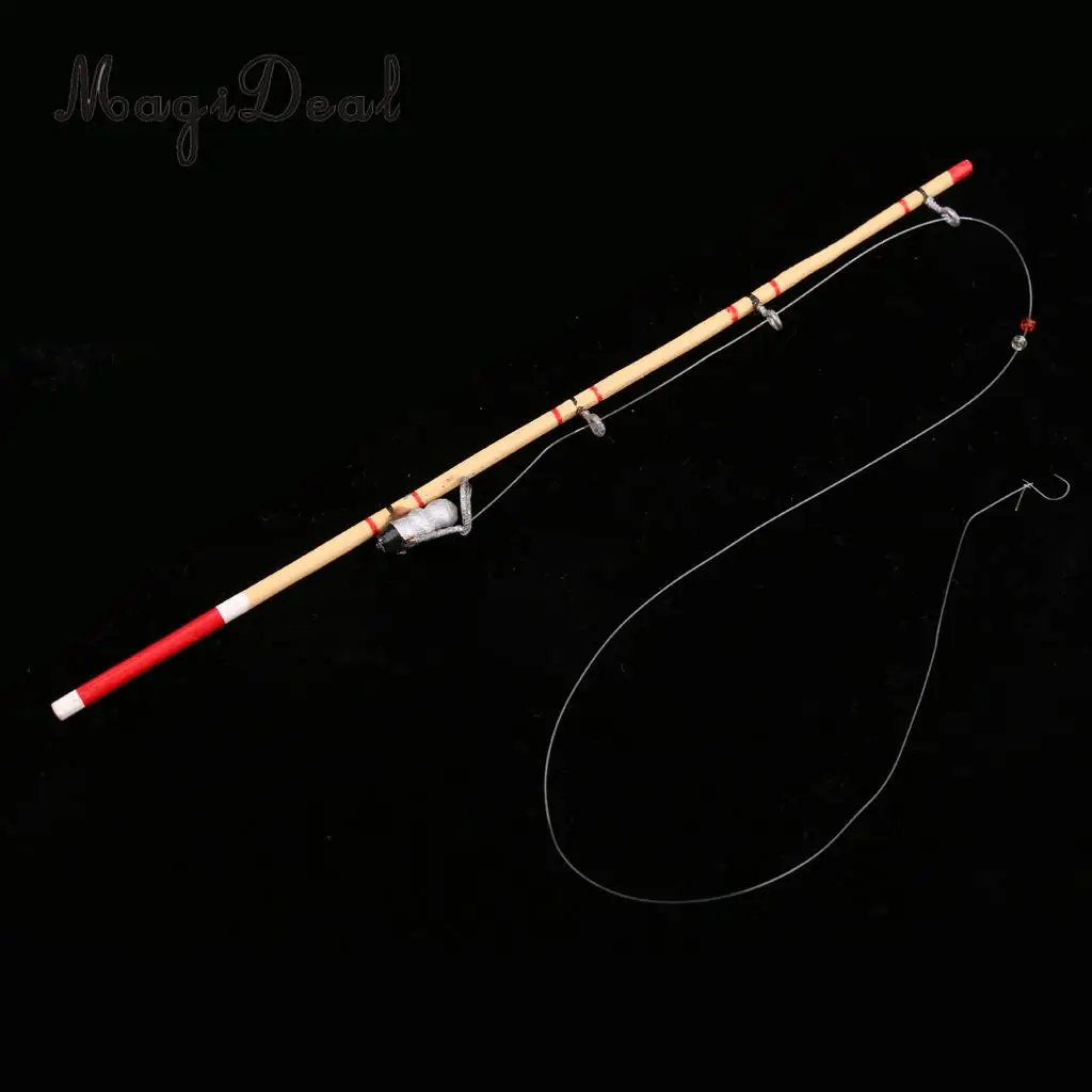 1Pc 1/12 Scale Dollhouse Miniature Fishing Rod Fishing Pole for Dolls House Decor Kids Children Toy