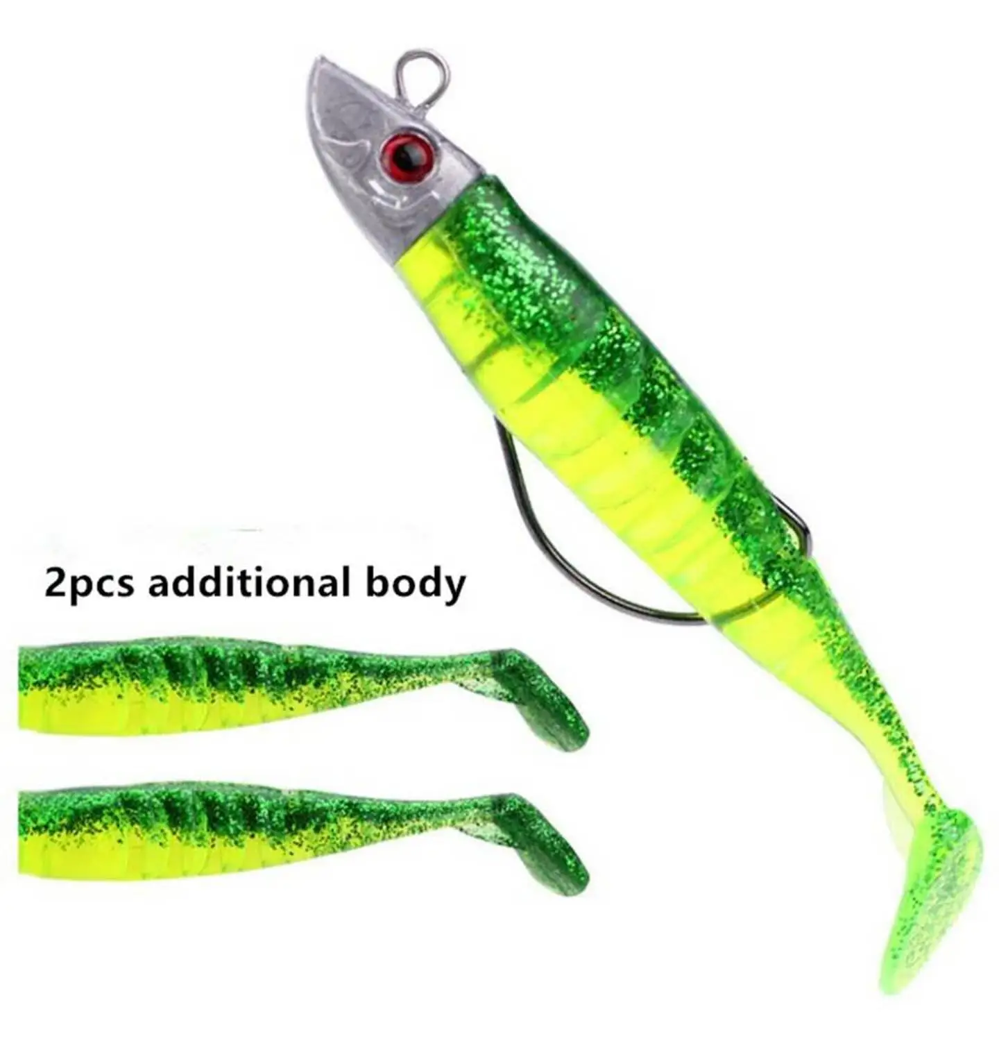 10pcs 8cm 2.3g leurres de p/êche Doux app/âts app/âts de p/êche en Caoutchouc deau de mer en Eau Douce