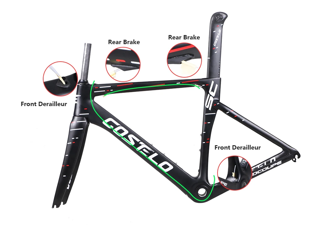 Cheap 2019 Costelo Speedcoupe carbon road bike frame Costelo bicycle bicicleta frame carbon fiber bicycle frame 48 51 54 56 9