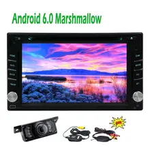Android 6.0 Double Din Car Stereo in dash GPS Navigation 6.2” Radio Head Unit Bluetooth Wifi Mirror link 4Core+Wireless Camera