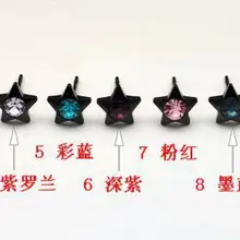 Смешанный 11 цветов 110 шт. анодированный черный стали серьги моды звезды с драгоценными камнями серьги Подарки