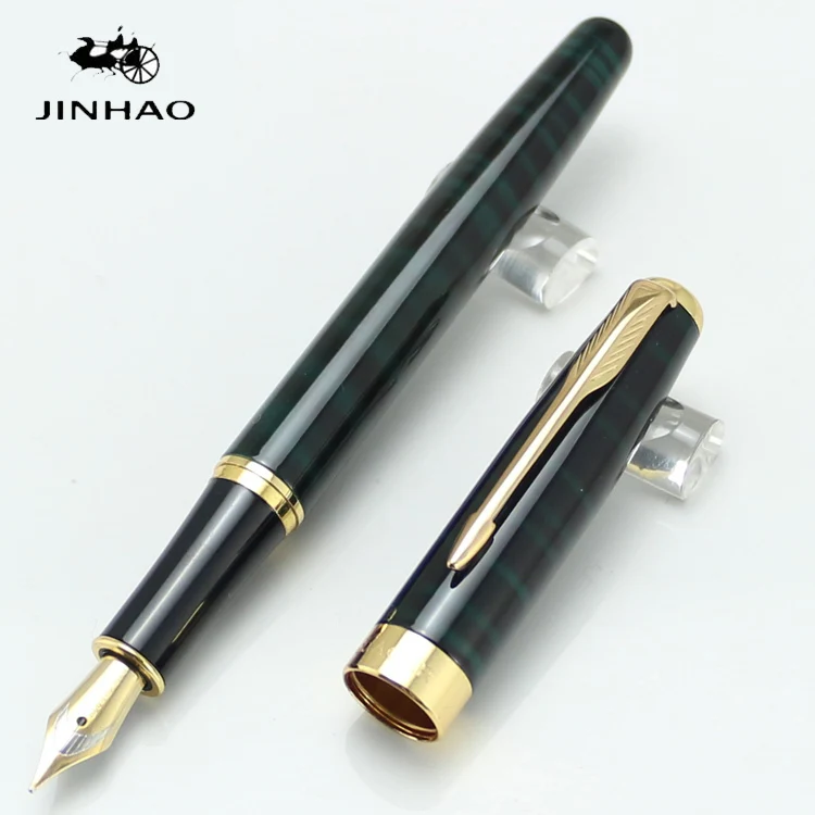 Baoer No 388 Lacquered Black Medium Fountain Pen with Gold Plated Trim 