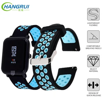 

20mm Silicone strap for Amazfit Bip smart watch band Sport Strap For Samsung Gear S3/Garmin vivoactive 3 Replacemen accessories