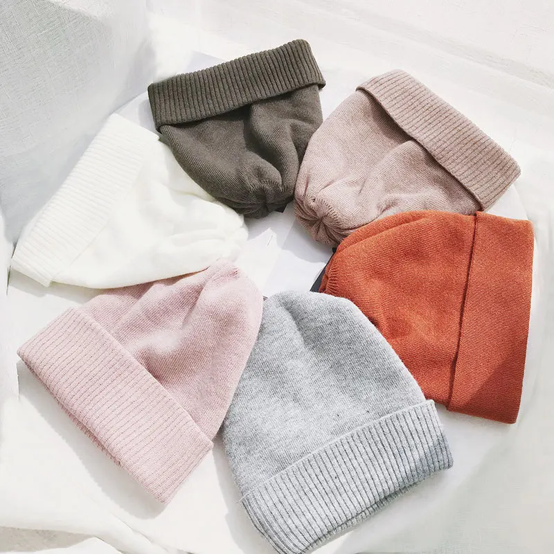 Женский вязаный бюстгальтер Skullies Beanies вязаная шапка из шерсти теплая зима