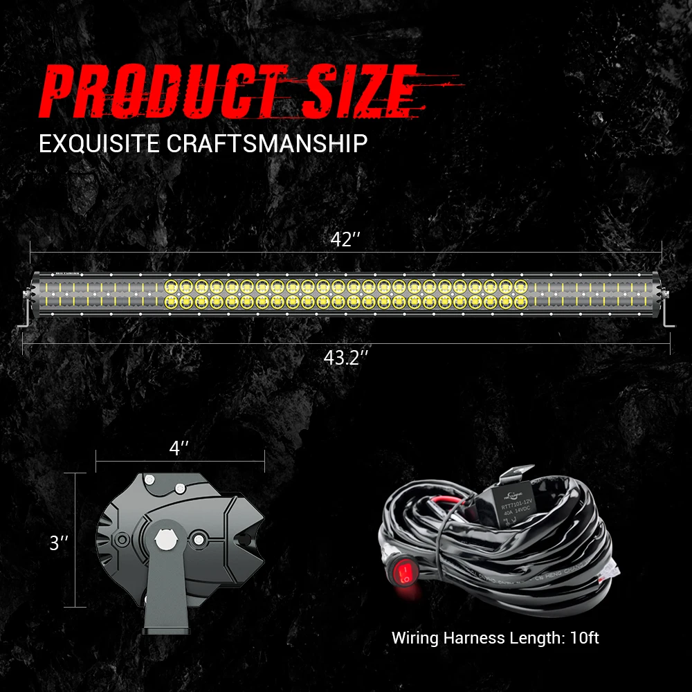 MICTUNING M1S 4" 240 Вт светодиодный рабочий светильник двухрядный аэродинамический бездорожье жгут проводов для Jeep ATV Грузовик Лодка 22680 лм