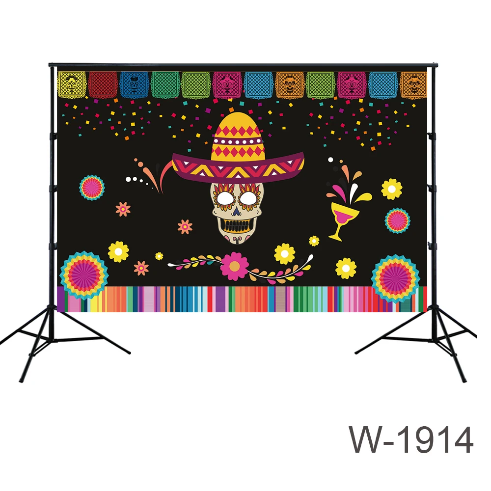 backdrop fiesta party ideas adults kids Fiesta Music Festival backdrop day of the dead background decors fiesta ideas supplies