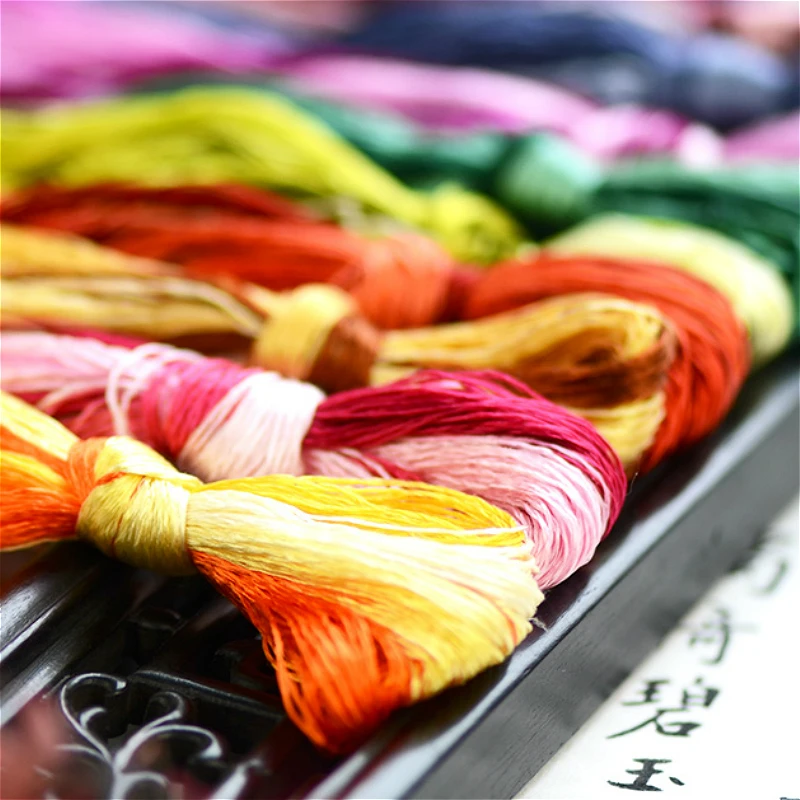 

6 Colors 20m Suzhou DIY Common Color Silk Line Branch Manual Wholesale Embroidery thread