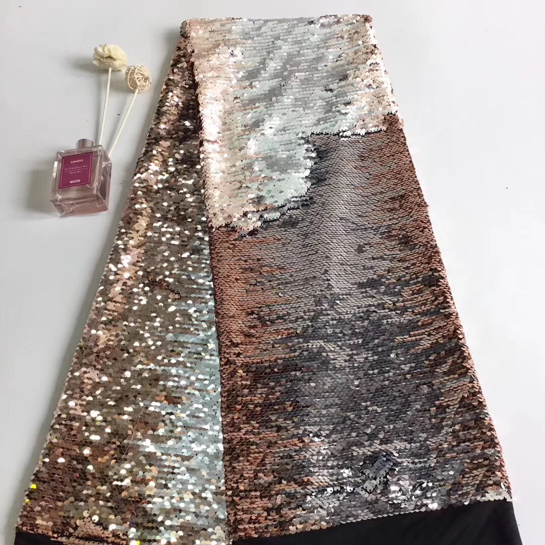 

Nigerian Tulle Lace Sequin Fabric Multicolor High Quality Champagne African Sequin Lace Fabric New African Guipure Lace Fabric