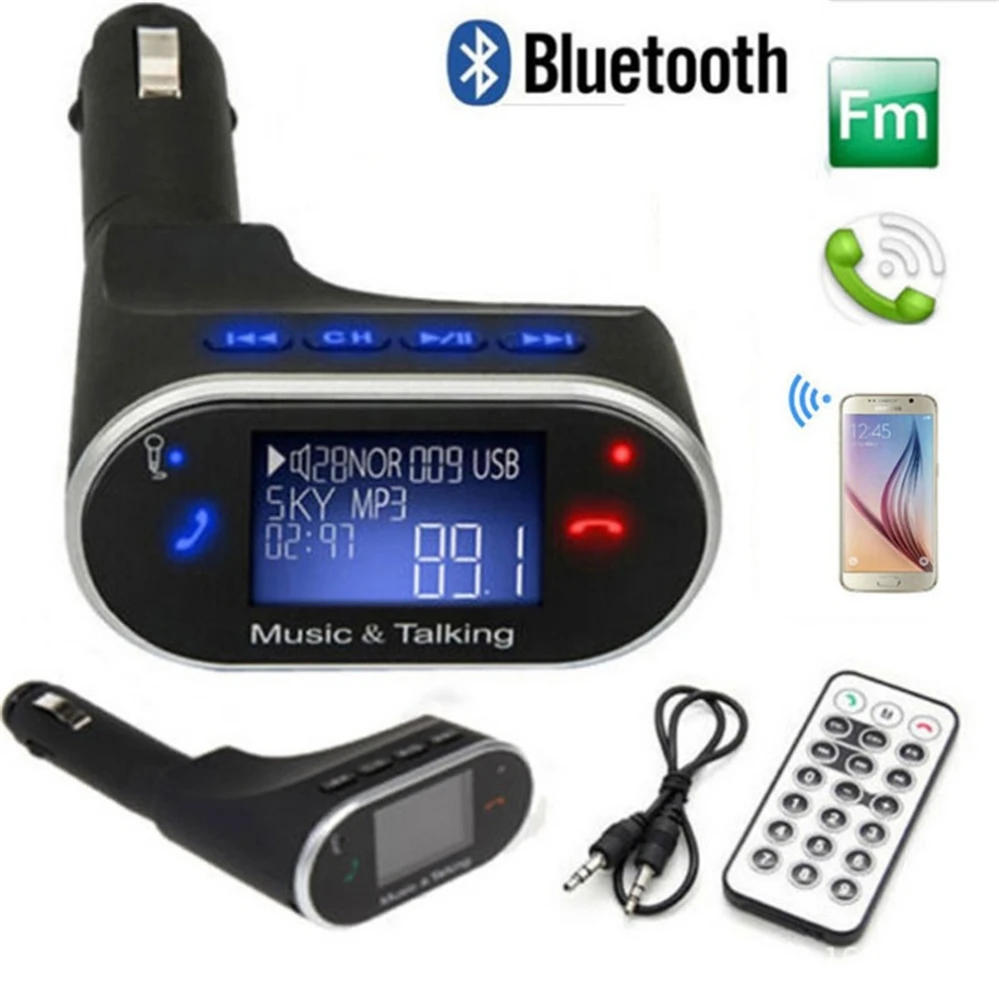 Wireless Bluetooth Receiver Car Kit Mp3 Player FM Transmitter LCD Display with USB/SD/Card