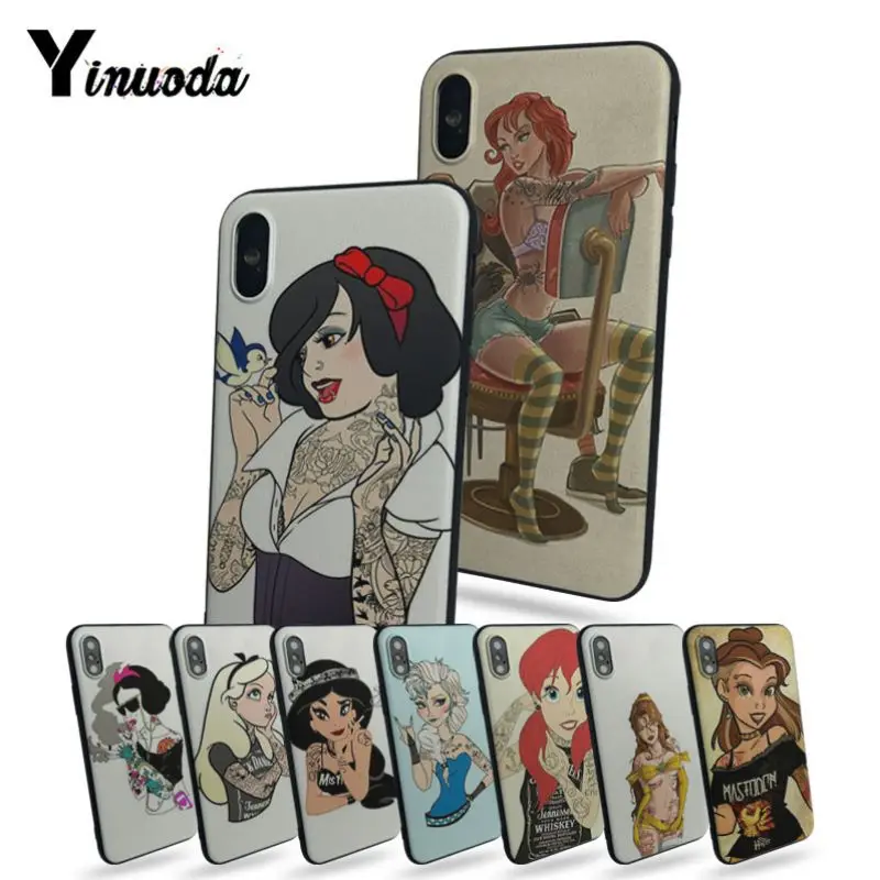 

Yinuoda Spoof fairy tale princess Tattoo tpu phone case for iphone SE case For iphone 7 7plus X 8 6s 6sPlus Mobile phone cover