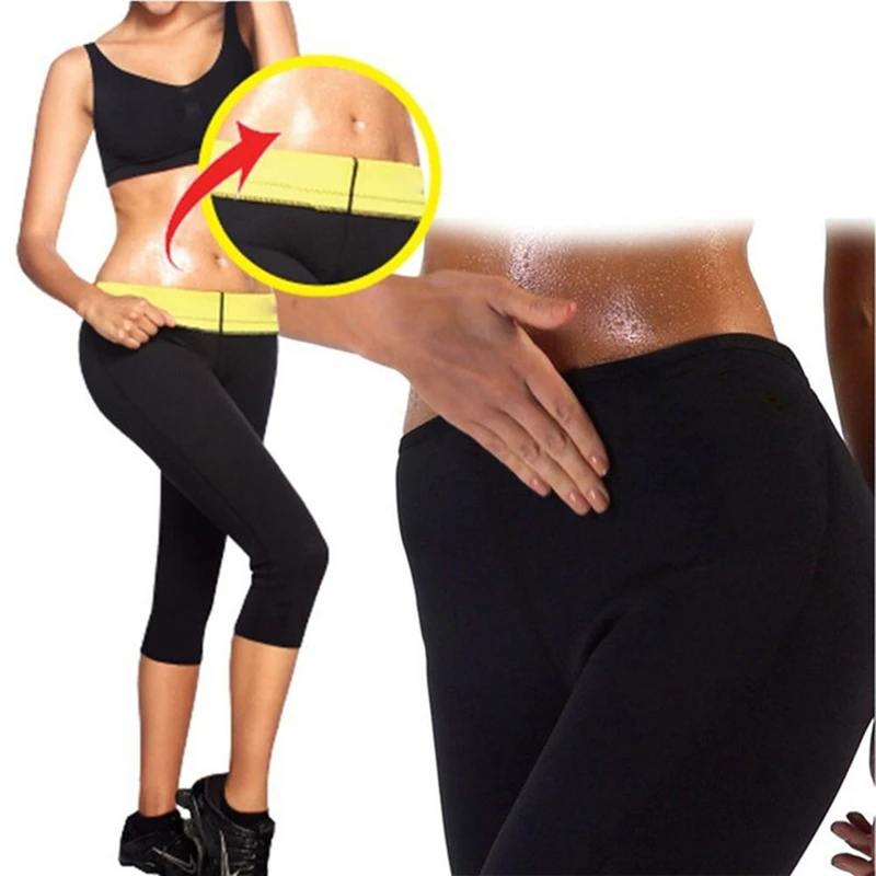 

Womens Slimming Neoprene Thermo Pants Perspiration Sweat Sauna Body Shaper High Waist Control Capris Pant Leggings