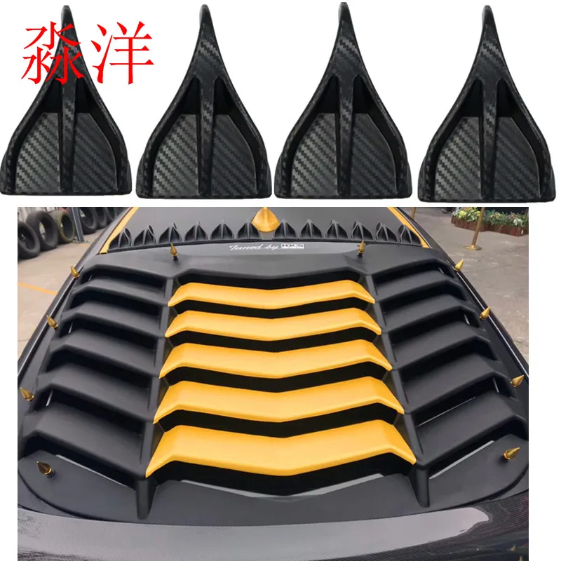 Top racing Universal EVO Style крыша Акулий плавники спойлер крыло Вихревой генератор набор 8