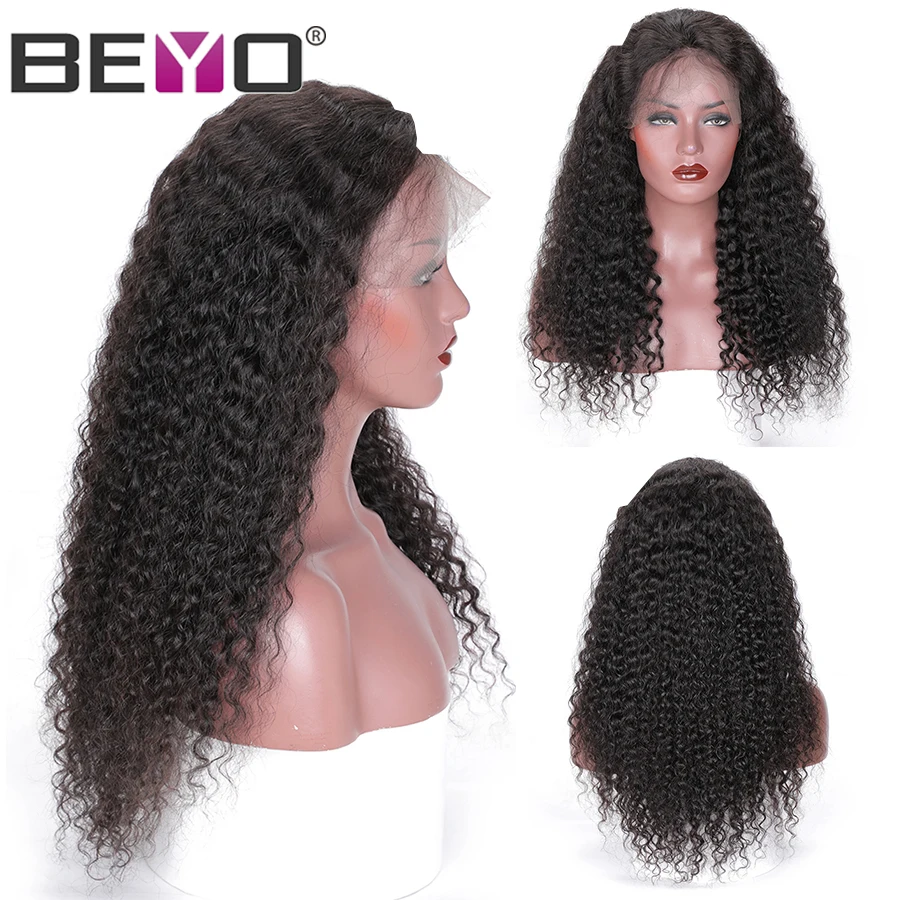 

13X6 Malaysian Deep Curly Wig Glueless Lace Front Human Hair Wigs For Black Women 150%/180% Density Beyo Remy Lace Front Wig