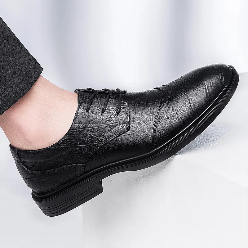 Genuine Leather Men Shoes Business Oxfords Men Casual Shoes Cow Leather Male Footwear Work Formal Shoes