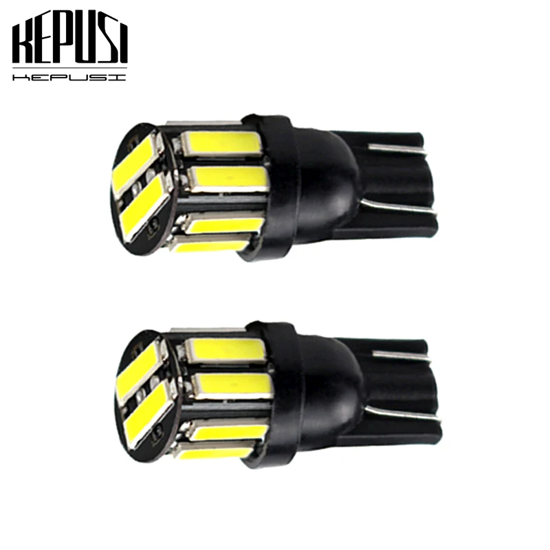 

2x T10 W5W White Blue Car LED Bulbs 194 168 10-7020 SMD Wedge Replacement Reverse Instrument Panel Lamp Clearance Lights