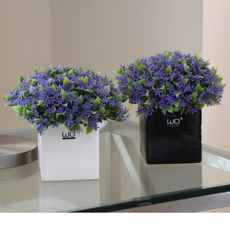 

Artificial flowers violet Luo Hancao cactus Flower Bonsai set home decoration Potted plants valentines day gift party supplies