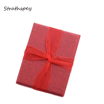 

STRATHSPEY Jewelry Box Cardboard For Necklace Earring Ring Box Packaging Gift Box Ribbon Display Boxes Color For Wedding Present