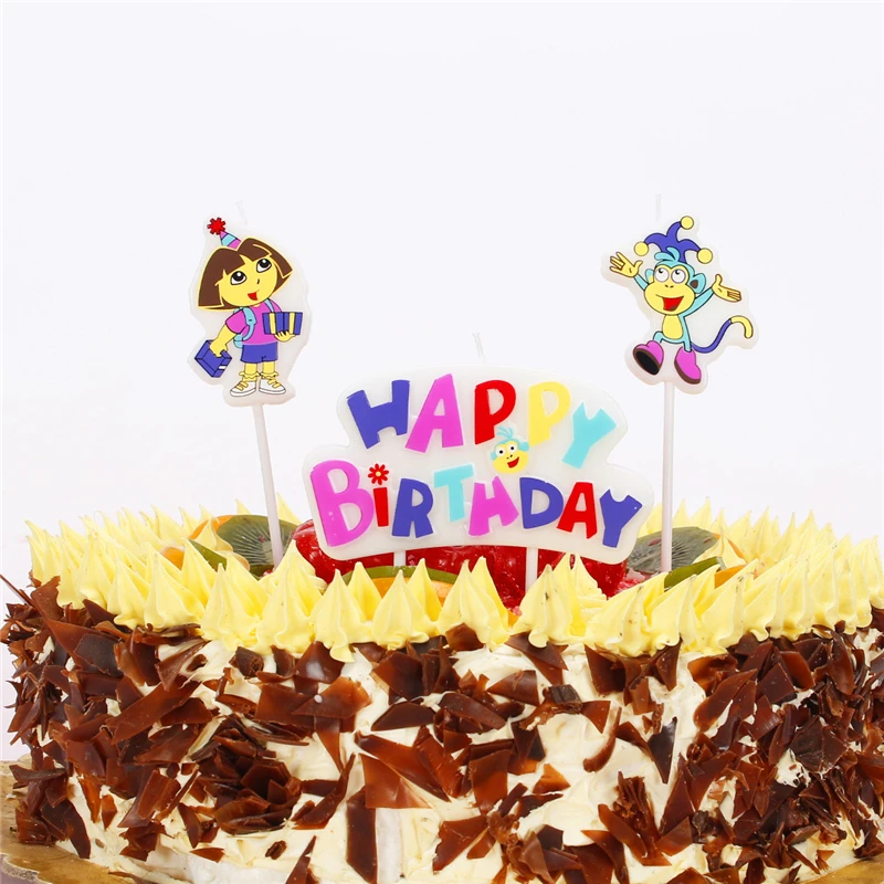 

1st birthday decorative candles for cakes supplies kids girls party decoration happy birthday princess dora birthday cake candle