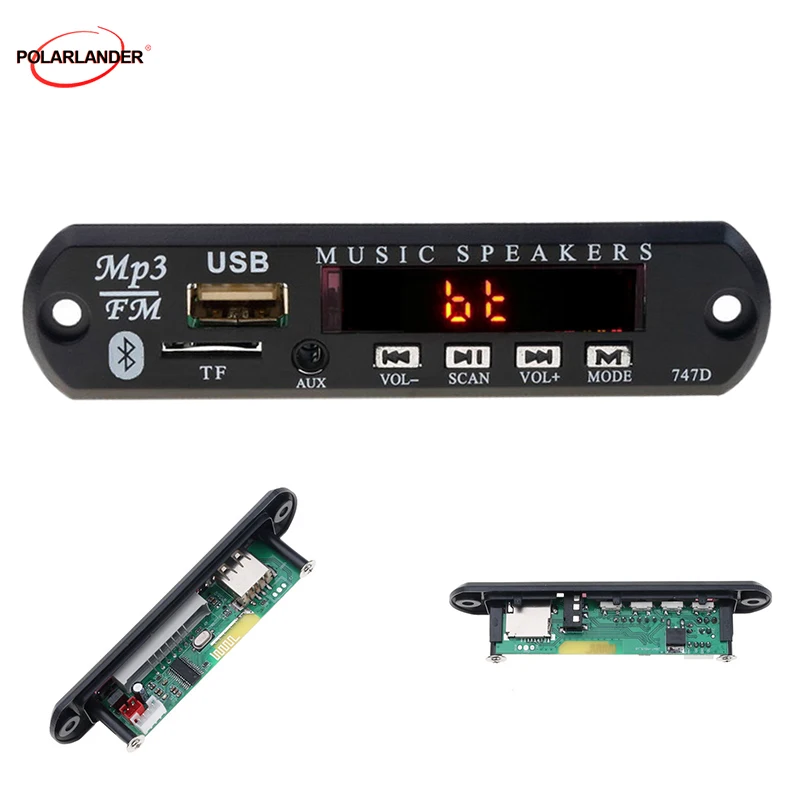 Автомобильный комплект fm-радио 12 В USB 3,5 мм AUX TF WMA аудио приемник MP3 плеер декодер MP3 игровая панель Bluetooth