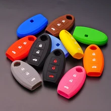 Capa de silicone para chave de carro, conjunto de proteção para chave de carro para nissan qashqai skyline juke alissa x-trail, 3 botões proteção remota,