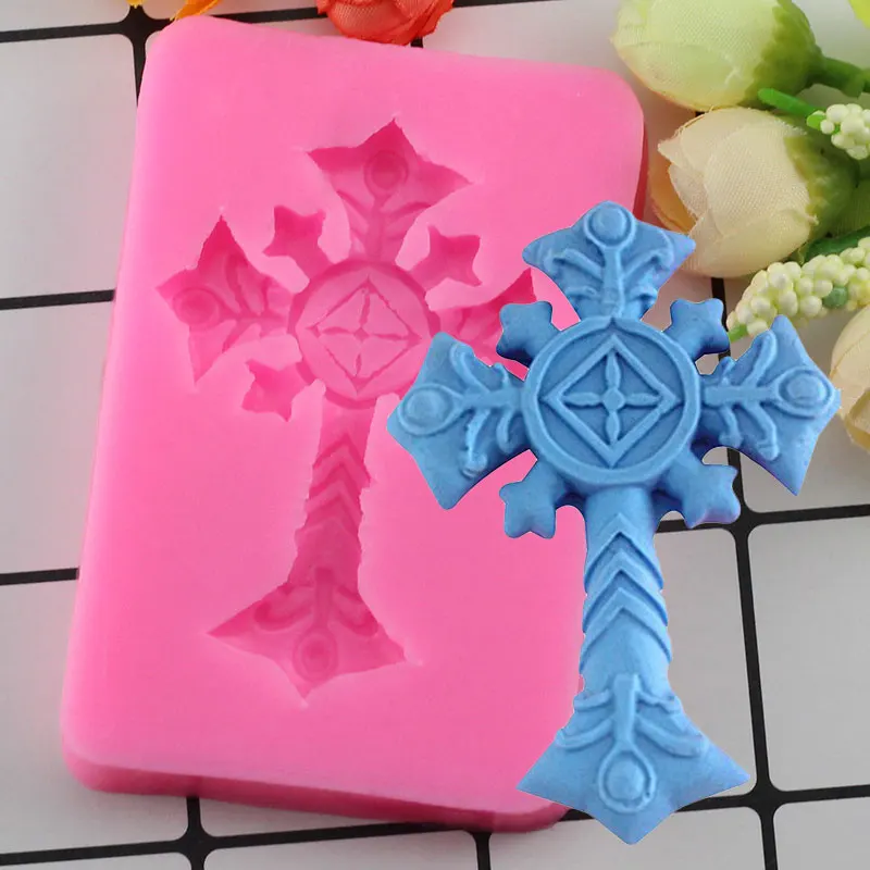 

Mujiang 3D Cross Cake Decorating Fondant Molds Cupcake Chocolate Silicone Mold Candy Fimo Clay Mould Cake Cookie Baking Moulds