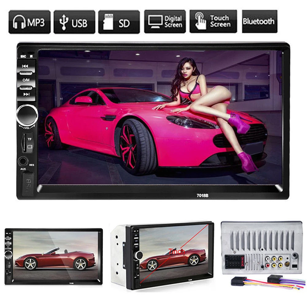7018B 2 Din 7 дюймовый Экран автомобиля Bluetooth MP5 плеер с стерео радио заднего вида| |