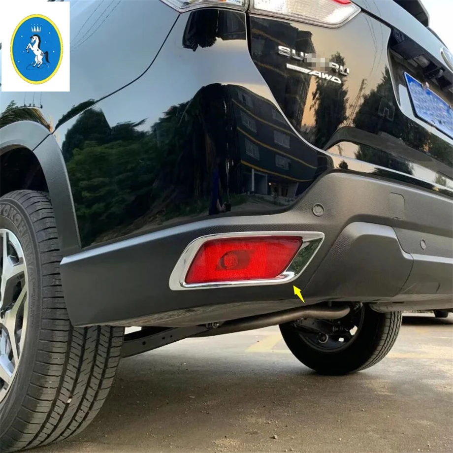 

Car Chrome Exterior Accessories Rear Bumper Fog Lights Lamps Decoration Frame Cover Trim Fit For Subaru Forester 2019 - 2022