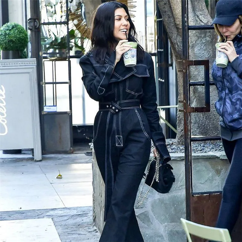 

Fashion sexy denim jumpsuit female romper long sleeve winter autumn jeans jumpsuit female 2019 street work overalls jumpsuit