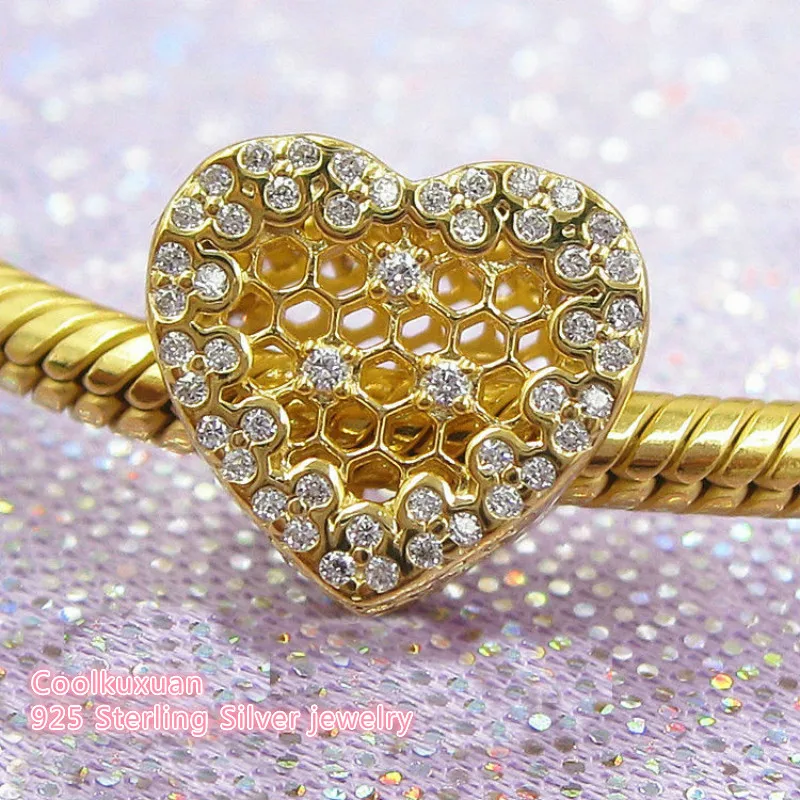 

2019 Spring 925 Sterling Silver Honeycomb Lace Charm Beads Fit Original Pandora Charms Bracelet jewelry