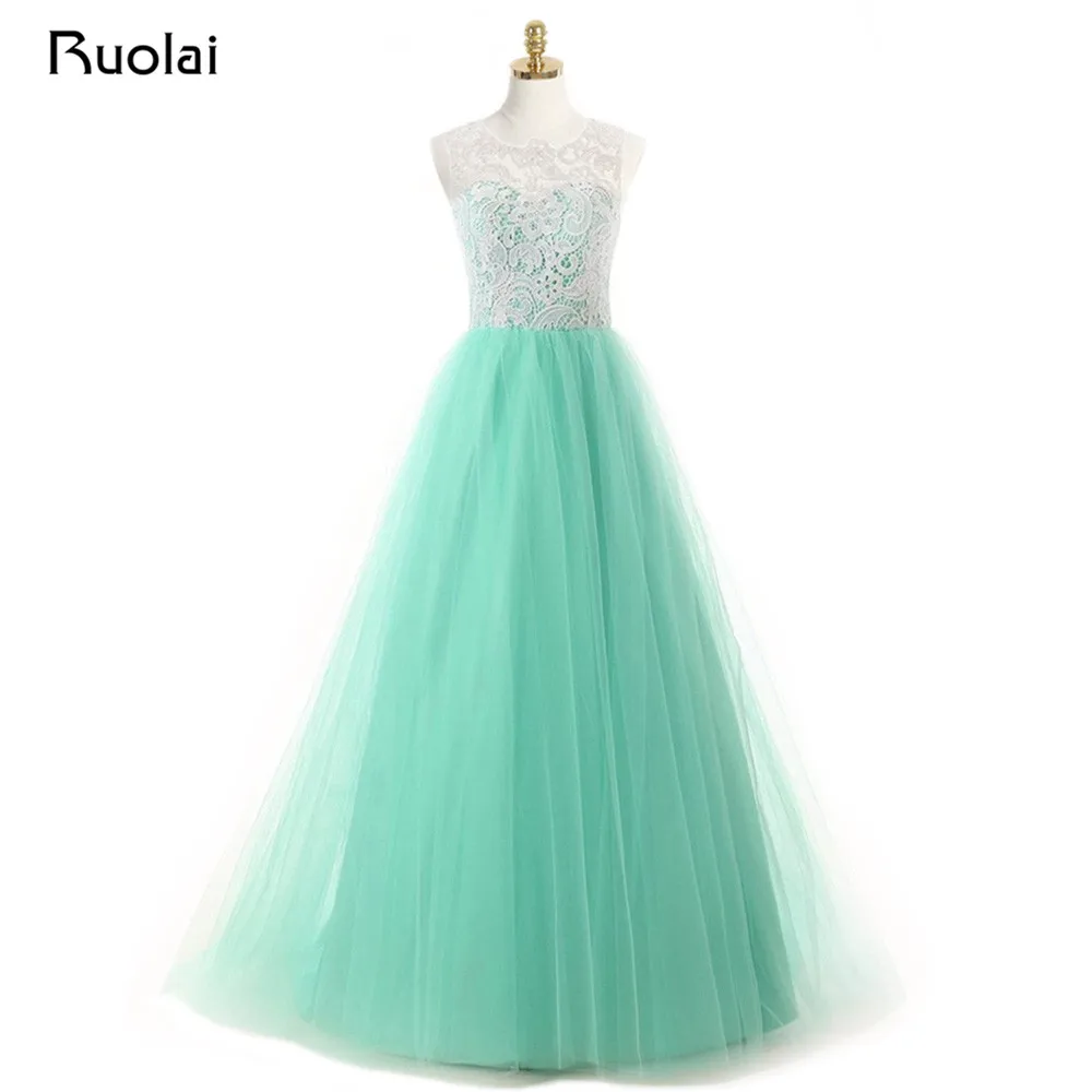 Vintage Mint Bridesmaid Dresses Long Robe Demoiselle d honneur A Line Top Lace Bridesmaid Dresses Party