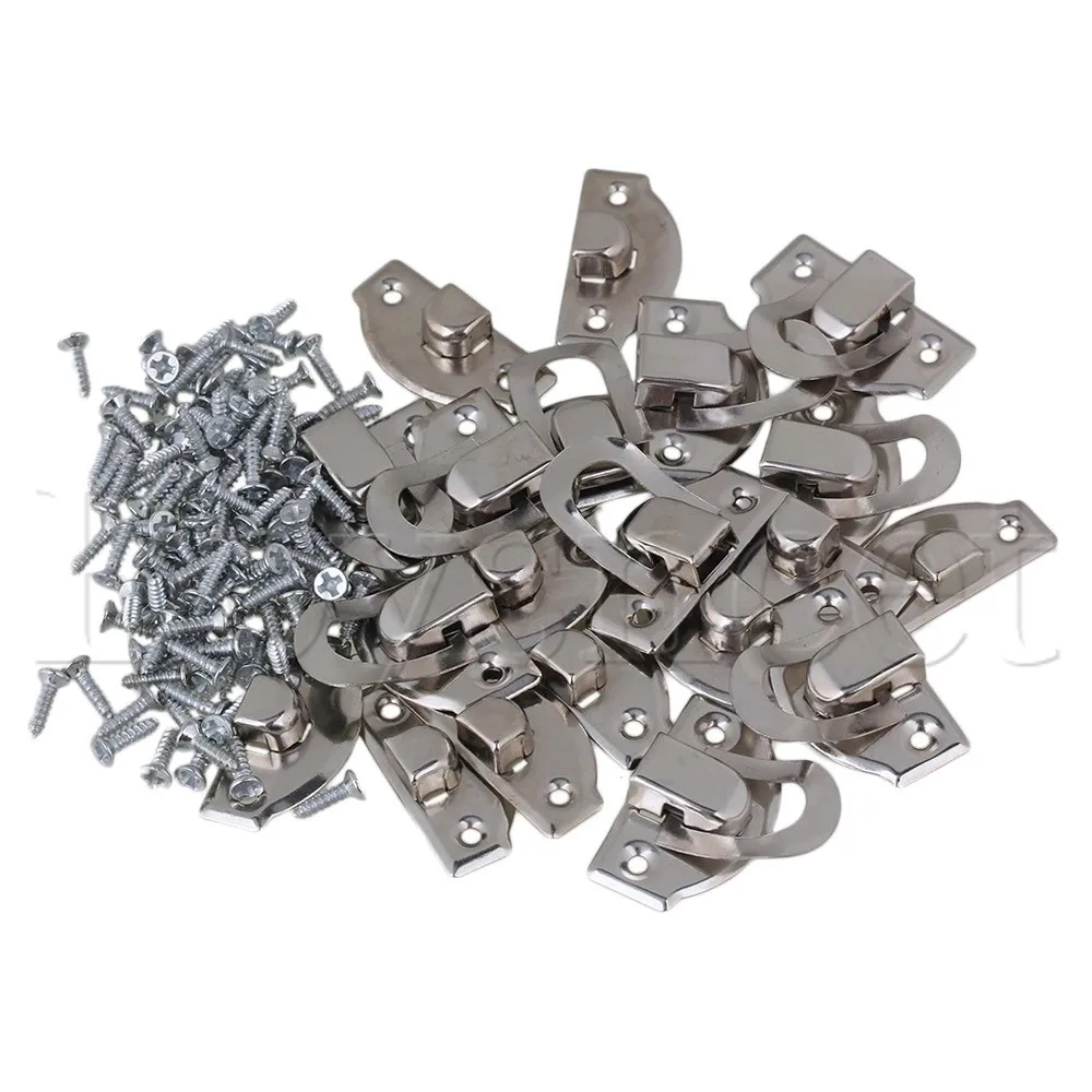 

10 Pieces Vintage Jewelry Box Mini Padlock Hasp Lock Silver 29x27 MM