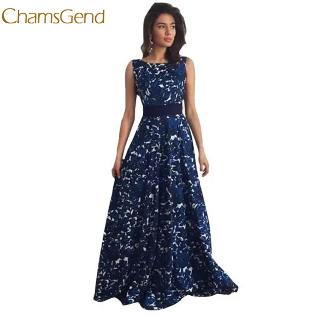 CHAMSGEND Women's Dress Sexy Women Floral Long Formal Dresses Party Ball Gown summer long dress 2018 l0309