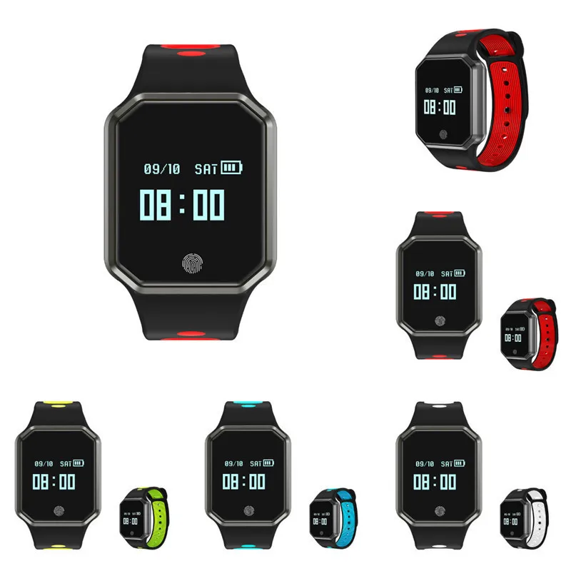 0.95 Inch OLED QW11 Smart Watch Metal Fashion Wristband Support Blood Pressure Heart Rate Monitoring Detachable Watch