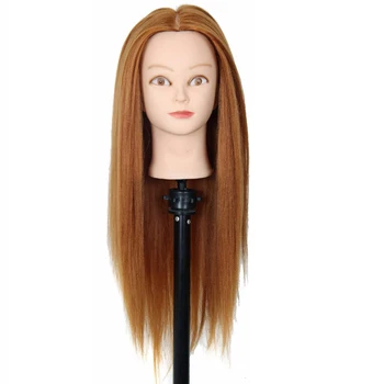 

22inch Hair Styling Mannequin Head Golden Maniqui Hair Wig Head For Braide Dummy Hair Mannequins For Sale Training Head