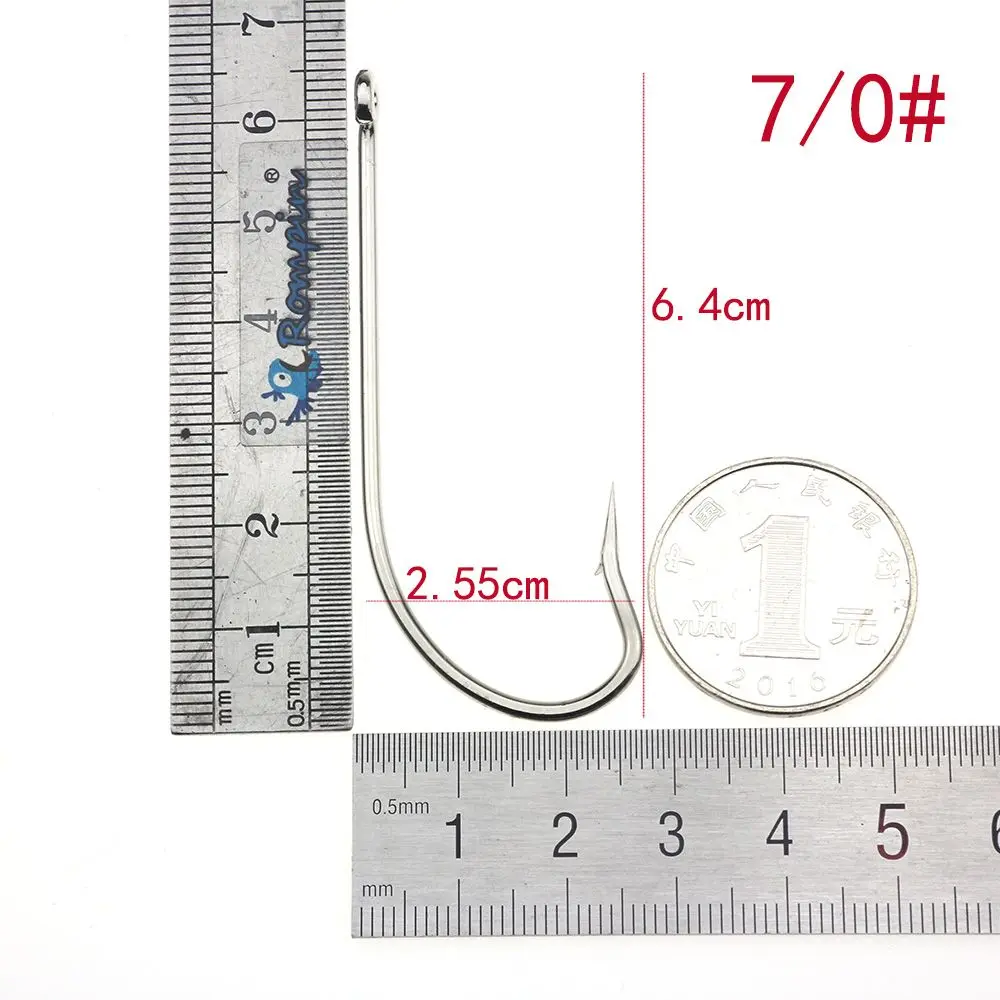 Rompin 50 шт./лот с длинным хвостовиком, колючие рыболовные крючки, серия О 'Шонесси, джиг крючок, джиг, Большой Крючок для рыбы, 9255-6#-7/0# джиг крючок, сталь - Цвет: size 7I0