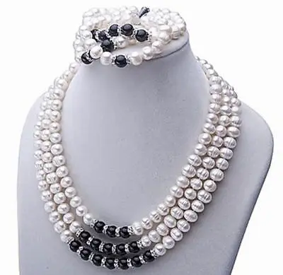 

FREE SHIPPING HOT sell new Style >>>> Freshwater Pearl Jewelry Set Necklace, Bracelet And Earrings A+001