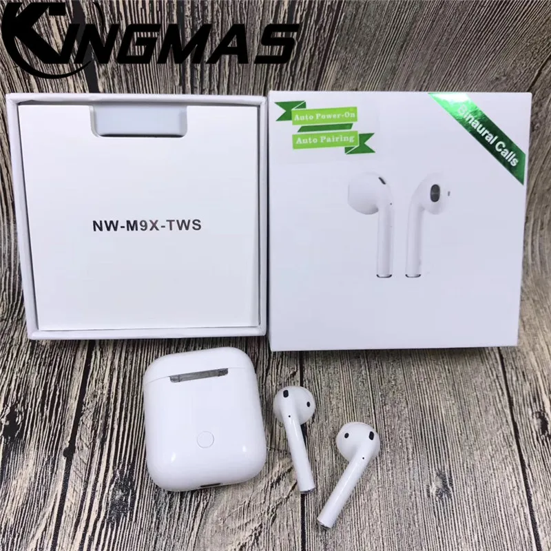 

NW M9X TWS Bluetooth Headphones Double Ear Wireless Stereo Earphone Touch Control Auto Pairing Earbuds with Charging Box Pk I11