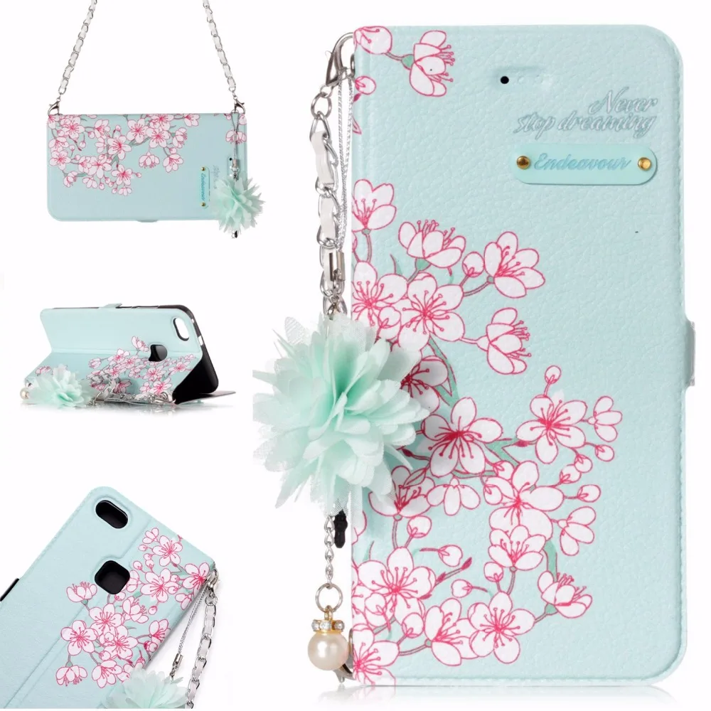 

Haissky Ladies Handbag Case for Huawei P8/P9/P10 Lite Cover Leather Wallet Flip Cover For Huawei P8 Lite 2017 Strap Chain Case