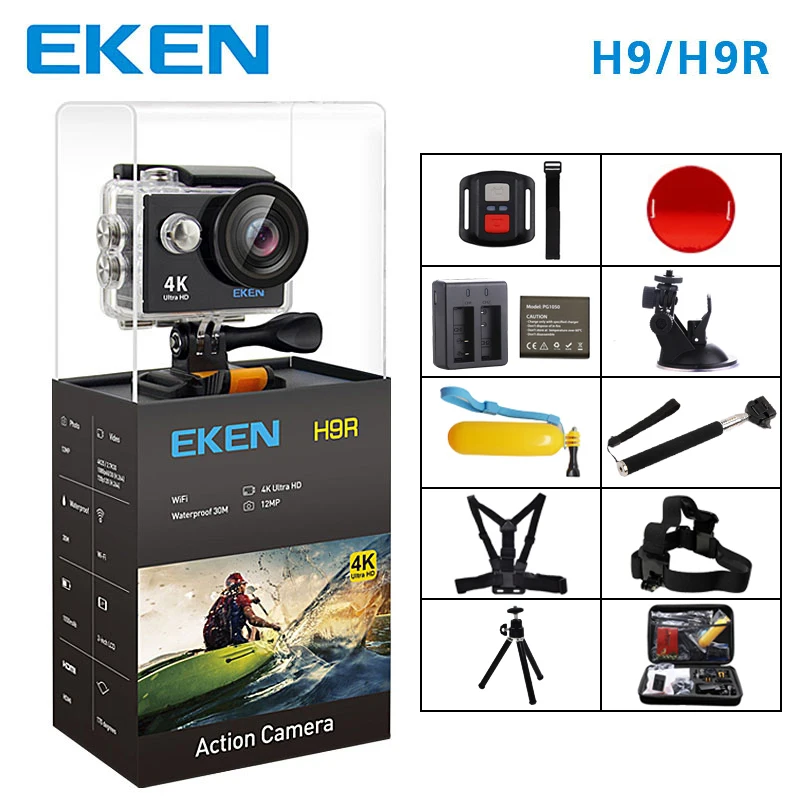 

EKEN H9 Action Camera H9R wifi Ultra HD Mini Cam 4K/30FPS 1080p/60fps 720P/120FPS underwater Waterproof Video Sports Camera