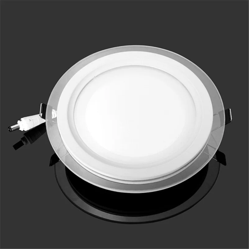 smart led downlights Free Shipping 18W Round/Square Glass LED Downlight Recessed LED Panel Light Spot Ceiling Down Light AC110V 220V Warm/Cold White down lights led