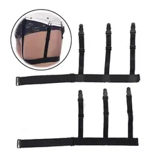 2 шт./пара Рубашка Остается эластичный пояс с Нескользящие зажимы клипсы зажимы ноги подтяжки ножные держатель подвязки ремень Регулируемый