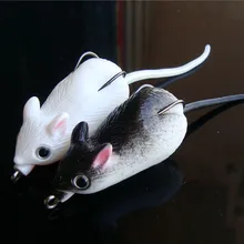Free shipping 2pcs lot 10g Sea Fishing Mouse Shape Lures Baits Hooks Soft Mice Crank Baits