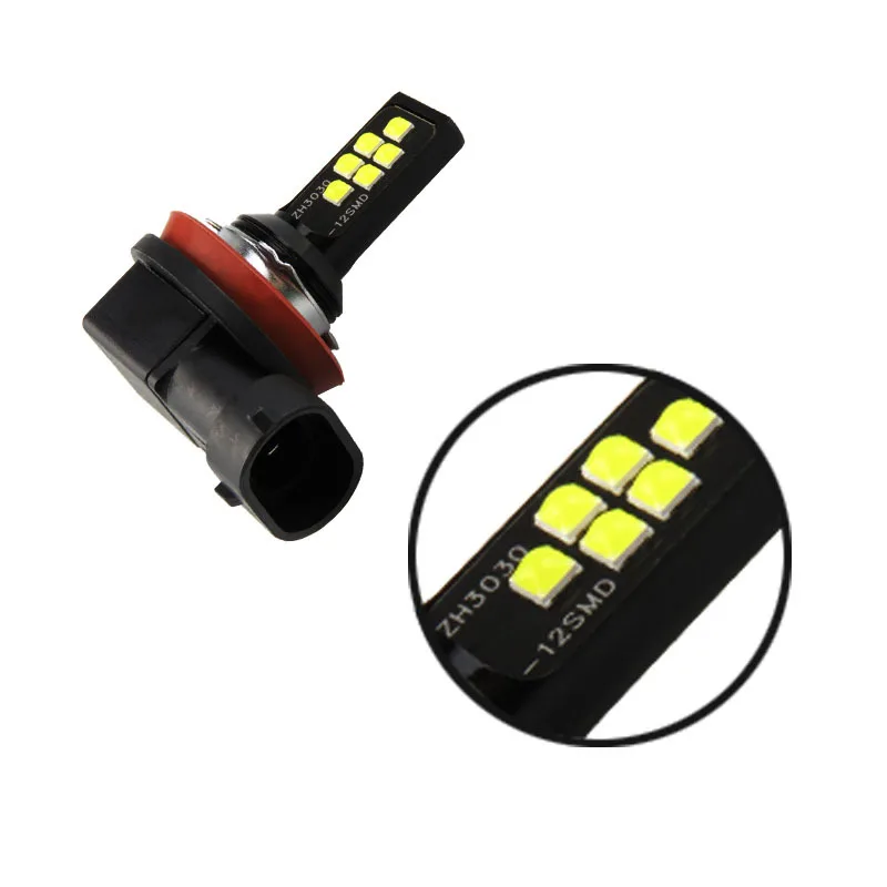 

2Pcs car H4 Led fog light H1 H7 HB4 9006 HB3 9005 H11 h3 Bulb 12SMD 3030 1400LM 3000k Yellow 6000K white Auto Leds Light DC 12V