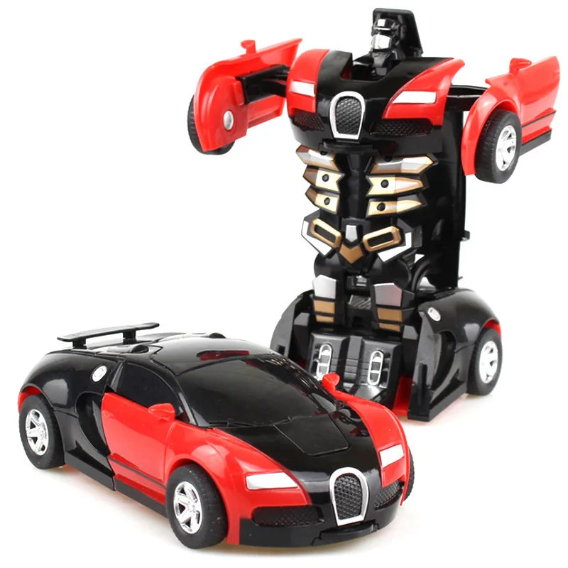 

Zhenwei Police Car Pull back Bump into Transformation Deformation Robot 2 In 1 Car Model Vehicle Boys Toys Gift