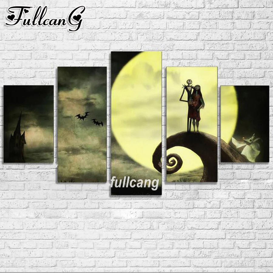 

FULLCANG Diy 5 Piece Full Square Diamond Embroidery Moon Night Movie Characte Diamond Painting Cross Stitch 5D Mosaic Kits D955