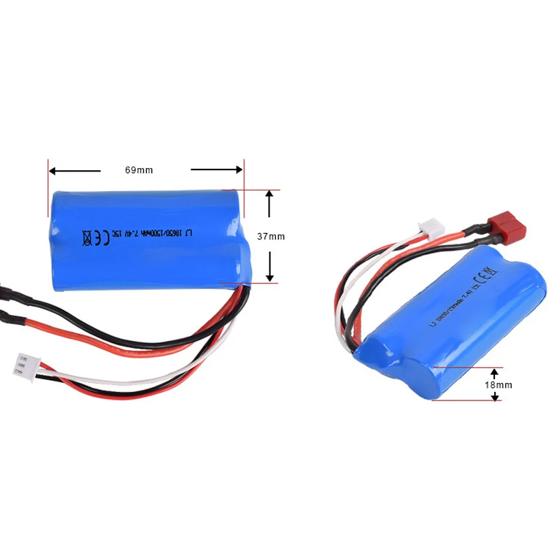 Литий ионный Аккумулятор 7 4 В 1500 мАч 15C 18650 T Plug RC WL12428 12423 игрушечный аккумулятор с