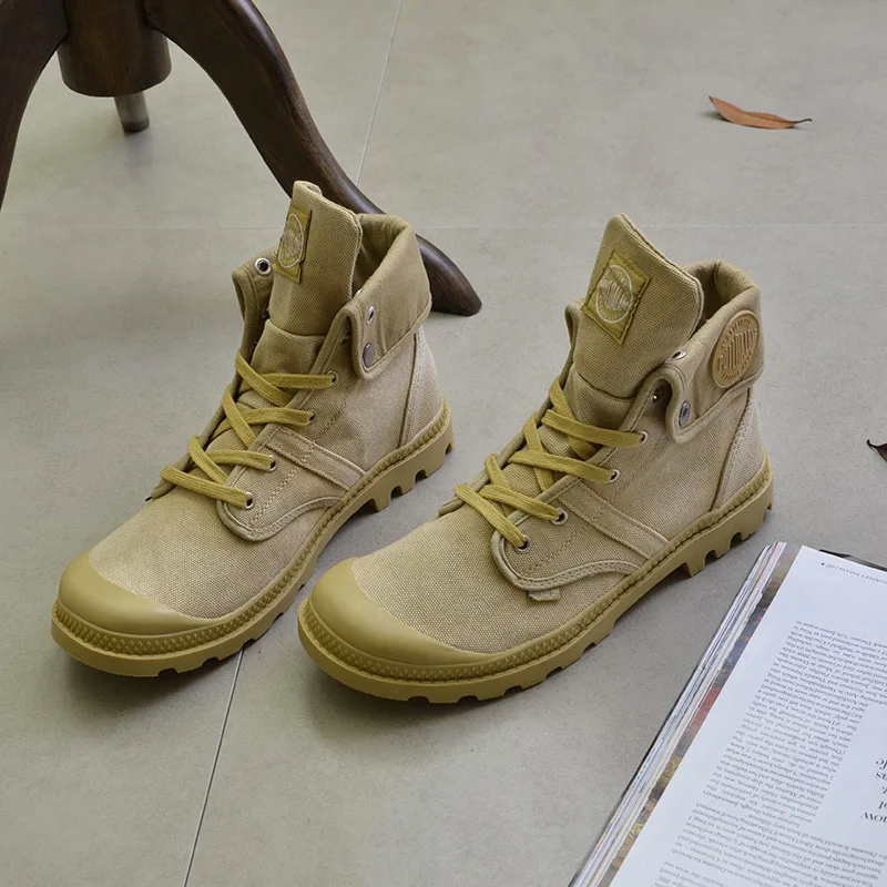 Men Canvas Casual Shoes High Top Breathable Patchwork Men's Shoes Zapatos Hombre Mens Flats Lace Up Flats Military Ankle Boots Men Canvas Casual Shoes High Top Breathable Patchwork Men's Shoes Zapatos Hombre Mens Flats Lace Up Flats Military Ankle Boots